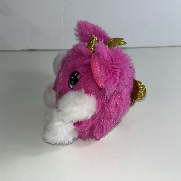 Zuru Rainbocorns Plush Unicorn 5" Tall Sparkle Gold Ears & Horn Stuffed Animal - Picture 3 of 8
